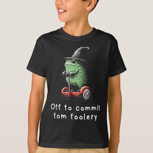 Whimsical Frog Wizard Off To Commit Tom Foolery Fr Tシャツ (正面)