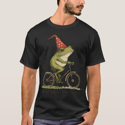 Whimsical Frog Wizard Off To Commit Tom Foolery Tシャツ (正面)