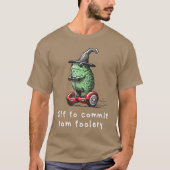 Whimsical Frog Wizard Off to Commitom Foolery Frog Tシャツ (正面)