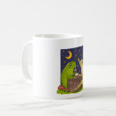 Whimsical Frogs Tea Party At Night Illustration コーヒーマグカップ (正面左)