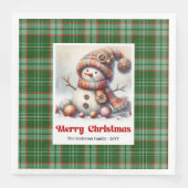 Whimsical Fun Christmas Snowman Editable Napkins  (正面)