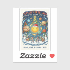 Whimsical Fun filled Solar System Christmas Party シール