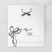 Whimsical Funky Black Bow Christmas Dinner Party プレイスカード (外部開封)