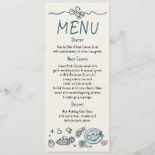 Whimsical Funky Decor Handwritten Wedding Menu メニュー (正面)