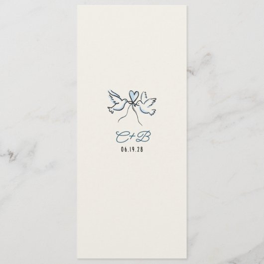 Whimsical Funky Decor Handwritten Wedding Menu メニュー (裏面)