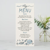 Whimsical Funky Decor Handwritten Wedding Menu メニュー (スタンド正面)