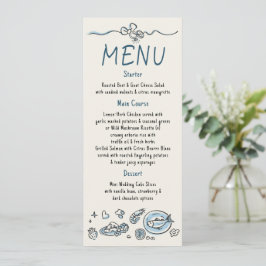 Whimsical Funky Decor Handwritten Wedding Menu メニュー