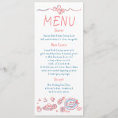Whimsical Funky Decor Handwritten Wedding Menu メニュー (正面)