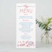 Whimsical Funky Decor Handwritten Wedding Menu メニュー (スタンド正面)