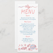 Whimsical Funky Decor Handwritten Wedding Menu メニュー (正面/裏面)