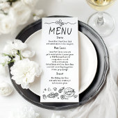 Whimsical Funky Decor Handwritten Wedding Menu メニュー