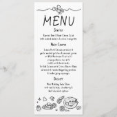 Whimsical Funky Decor Handwritten Wedding Menu メニュー (正面)