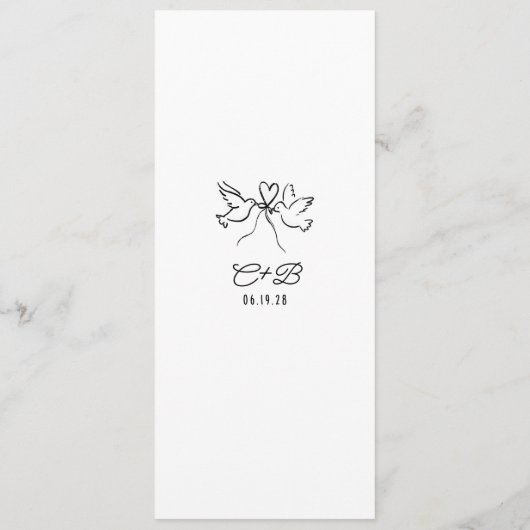 Whimsical Funky Decor Handwritten Wedding Menu メニュー (裏面)