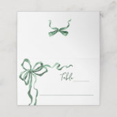 Whimsical Funky Green Bow Christmas Dinner Party プレイスカード (外部開封)