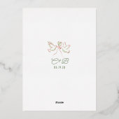 Whimsical Funky Hand Drawn Doodles Wedding 箔招待状 (裏面)