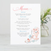 Whimsical Funky Hand Drawn Dusty Blue Wedding Menu メニュー (スタンド正面)