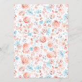 Whimsical Funky Hand Drawn Dusty Blue Wedding Menu メニュー (裏面)