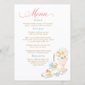 Whimsical Funky Hand Drawn Pastel Wedding Menu メニュー (正面)