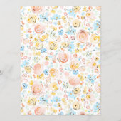 Whimsical Funky Hand Drawn Pastel Wedding Menu メニュー (裏面)