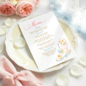 Whimsical Funky Hand Drawn Pastel Wedding Menu メニュー