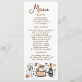 Whimsical Funky Handwritten Fall Wedding Menu メニュー (正面)