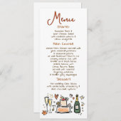 Whimsical Funky Handwritten Fall Wedding Menu メニュー (正面/裏面)