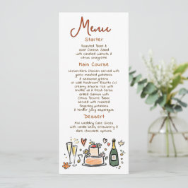 Whimsical Funky Handwritten Fall Wedding Menu メニュー