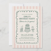  Whimsical Funky Quirky 30th Birthday Party 招待状 (正面)