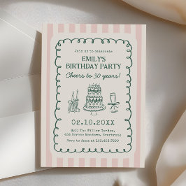  Whimsical Funky Quirky 30th Birthday Party 招待状