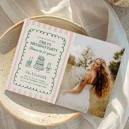  Whimsical Funky Quirky 30th Birthday Party Photo 招待状