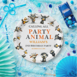 Whimsical Funny Animals 2nd Birthday Party ペーパープレート