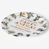 Whimsical Funny Animals 2nd Birthday Party ペーパープレート (アングル)