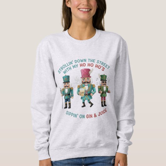 Whimsical Funny Nutcracker Christmas Sweatshirt  スウェットシャツ (正面)