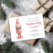 Whimsical Funny Pink Santa Festive Party Invites 招待状