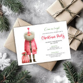 Whimsical Funny Pink Santa Festive Party Invites 招待状