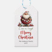 Whimsical funny Santa Christmas gift tag style ギフトタグ (正面)