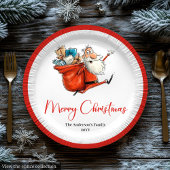 Whimsical Funny Santa Custom Holiday Plates ペーパープレート