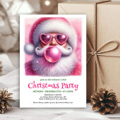Whimsical Funny Santa Sunglasses Christmas Invites 招待状