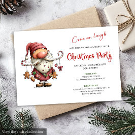 Whimsical Funny Santa Watercolor Holiday Invites 招待状