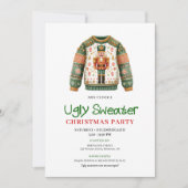 Whimsical Funny Ugly Sweater Xmas Invitation 招待状 (正面)