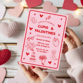Whimsical Galentines Cupid & Galentine's  Party 招待状