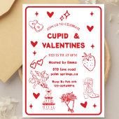  whimsical Galentine's Day Cupid & Galentine's Par 招待状