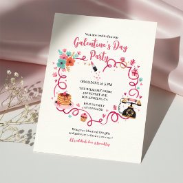 Whimsical Galentines Invitation Vintage Phone 招待状
