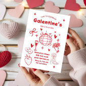 Whimsical Galentines Valentines girls  Party 招待状