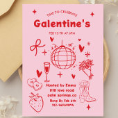 Whimsical Galentines Valentines girls Party 招待状