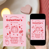 Whimsical Galentines Valentines girls Party 招待状