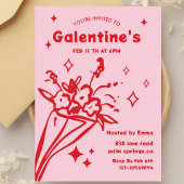 Whimsical Galentines Valentines girls  Party 招待状