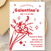 Whimsical Galentines Valentines girls  Party 招待状