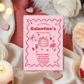 Whimsical Galentines Valentines girls Party 招待状