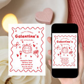 Whimsical Galentines Valentines girls  Party 招待状